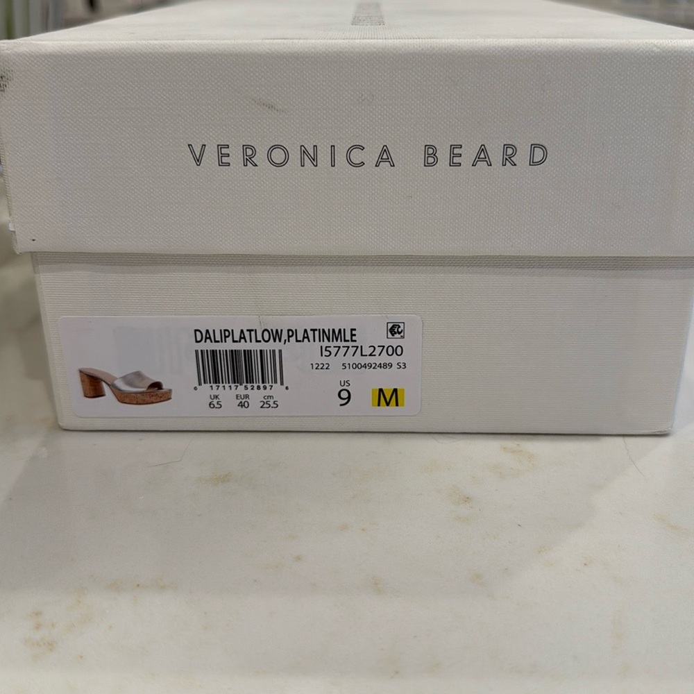 Veronica Beard Gold Mules with Chunky Heel - Picture 7 of 7